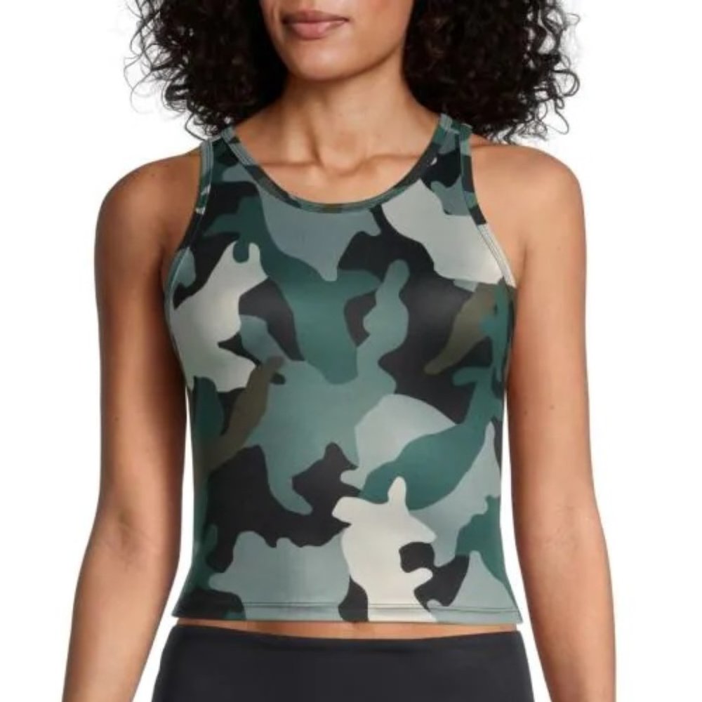 Jessica Simpson Sportswear Women's Honey Camo Cross-back Tank Top, NWT, X-Large